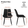 2x Dining Chairs Set Velvet Upholstered Back Dining Room Reception Chair Black