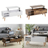 Coffee Table with Lift Top Storage Compartment Wood Living Room Reception Table