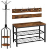 Shoe Rack with Coat Rack Hanger Hallway Shoe Bench Set Coat Stand