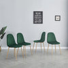 4x Green Velvet Dining Chairs Wooden Metal Legs&White Marble Glass Dining Table