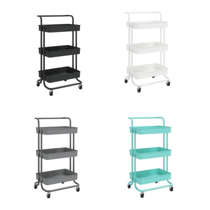 3Tier Kitchen Trolley Iron and ABS Reasonable stratification Large storage space