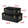 Set of 2 Velvet Wood Storage Trunks Chests Box Case Bedroom Living Room Lockable