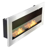 Wall Mounted Recessed Bio Ethanol Fire Fireplace 900 x 400mm in Stainless Steel