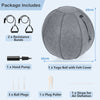 Exercise Yoga Ball 65cm Yoga Sitting Ball Felt Cover Resistance Bands W/ Pump