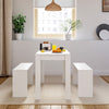 Modern 3Pcs Dining Bench Set Table+ 2 Chairs Dining Room Kitchen for Small Space