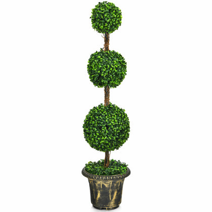 Artificial Triple Ball Shaped Topiary Tree Doorway Porch Garden Decoration Plant