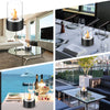 Bio Ethanol Burner Tabletop Black/Sliver Fireplace Glass Burner Fire Bioethanol