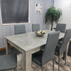 Grey Dining Table and 6 chairs wood stone grey effect kitchen dining set for 6