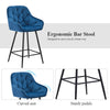 2X Bar Stools Kitchen Velvet Padded Bar Chair w/Metal Legs Dinning Room