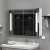 2 Doors Bathroom Cabinet Mirror White Wall Mounted Cupboard LED Touch Storage