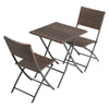 Garden Bistro Patio Furniture Set Table & Chairs Foldable Rattan Table and 2Seat