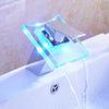 LED Waterfall Tap Bathroom Basin Taps Mixer Bath Single Lever Brass Deck Mounted