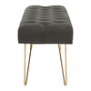 Long Seat Bench Dining Chairs Soft Velvet Padded Golden Steel Legs Lounge Stool