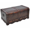 Retro Wooden Treasure Chest Vintage Storage Box Trunk Coffee Table Lockable UK