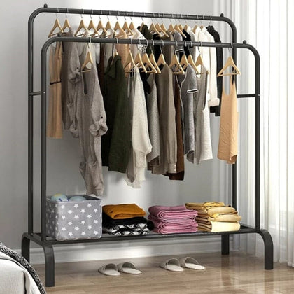 Heavy Duty Double Clothes Rail Hanging Rack Garment Display Stand Storage Shelf
