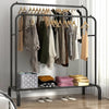 Heavy Duty Double Clothes Rail Hanging Rack Garment Display Stand Storage Shelf