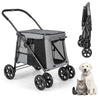 Folding Pet Stroller Dog Cat Stroller Portable Travel Pet Cart for S/M Size Pet