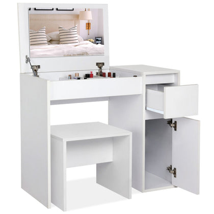 Dressing Table with drawers Flip up Mirror Stool Set Bedroom Vanity Makeup Desk