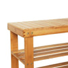 90cm Strip Pattern 3 Tiers Bamboo Stool Shoe Rack Storage Bench