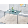 105cm 120cm Glass Dining Table and 4 /6 Padded Chairs Set Home Kitchen Furniture
