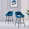 1/2X Velvet Bar Stools Breakfast Chairs Bar Chairs High Counter Kitchen Stools