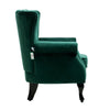 Upholstered Wing Back Chesterfield Sofa Velvet Button Tub Chair Scallop Armchair