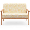 Wooden 2-Seater Loveseat Fabric Upholstered Lounge Arm Chair Sofa Chair Couch