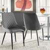 2x Ergonomic Grey Velvet Soft Padded Dining Chairs Set Metal legs Home Chair