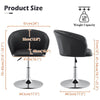 Faux Leather Salon Chair Bar Stool Hair Beauty Barber Chair Black Adjustable
