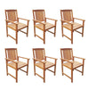 Seven Piece Outdoor Table and Chair Set Solid Acacia Wood Brown U7M2