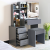 Dressing Table With Drawers Mirror Stool Set Makeup Desk Vanity Table Bedroom