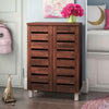 TAD | 4 Tier 2 Door Dirty Oak Shoe Storage Cabinet Cupboard Stand Rack Unit