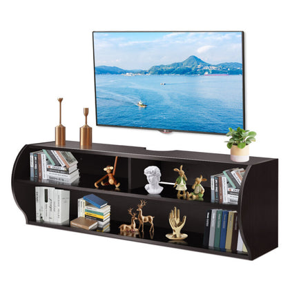 Wall-Mounted TV Stand Floating Media Audio / Video Console Cabinet W/ Cable Hole