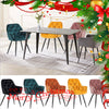 2/4PCS Dining Chairs Set Velvet Padded Seat Metal Leg Kitchen ArmChairs Office
