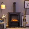 Electric Fireplace LED Charcoal Fuel Flame Fire Burning Stove Recessed Freestand