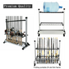 Portable 24 Rods Rack Fishing Rod Pole Holder Stand Organizer Storage Tool Black