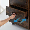 Brown Filing Cabinet Mobile Printer Stand W/2 Drawers 1 Door 3 Shelves