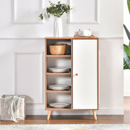 Modern 1 Door 4 Shelf Storage Cabinet Shoe Rack Unit Sideboard Cupboards Hallway
