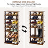 7-tier Double Shoe Storage Tower Organiser Unit Home Display Shelf Rack Stand