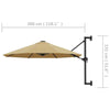 Wall-Mounted Parasol & Metal Pole Umbrella Patio Parasol Garden Umbrella