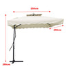 Garden Parasol Banana Cantilever Umbrella Crank Sun Shade Patio Outdoor W/ Base