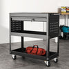 Tool Storage Heavy Duty Garage Trolley Workshop Cart Shelf 3 Tires/Wheels/Drawer