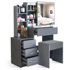 Dressing Table With Drawers Mirror Stool Set Makeup Desk Vanity Table Bedroom