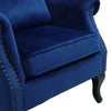 Upholstered Velvet Armchair Chair Fireside Chairs Queen Anne Wingback Sofa Blue