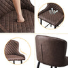 2 pcs Faux Leather Bar Stools Diamond Padded Seat Metal Legs Footrest Breakfast