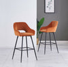 1/2X Bar Stools Velvet Breakfast Chair Kitchen High Counter Stool Pub Restaurant