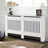 Large White Radiator Cover Safe Rounded Edges Slatted Grill Sidewall Shelf Decor