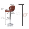 2PCS Bar Stools Gas Lift Swivel Stool Pub Club Cafe Breakfast Chair Faux Leather