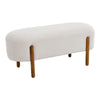 Upholstered Bench Bedroom Dining Room Home Stool Bench With Walnut Wooden Feet