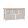 Fabric Cabinets Storage Unit Chest of 3/4/5 Drawer Bedside Table Organiser Beige